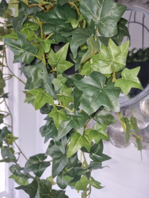 Konstgjord hängande murgröna med mörka blad. Besök blickfång.se