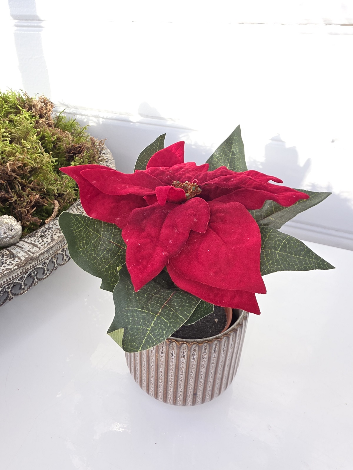 Konstgjord-liten-rod-julstjarna-5