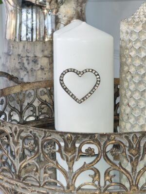 Ljussmycke hjärta med strass. Besök blickfång.se