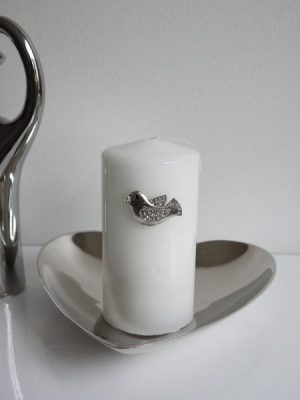 Ljussmycke fågel med strass. Besök Blickfång.se
