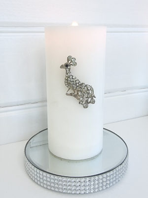 Ljussmycke påfågel med strass. Besök blickfång.se