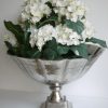 Stor skal på fot i silver till chamgagne eller blommor