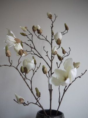 vit konstgjord magnolia lang