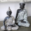Prydnadsfigur brun buddha med silver. Besök Blickfång.se