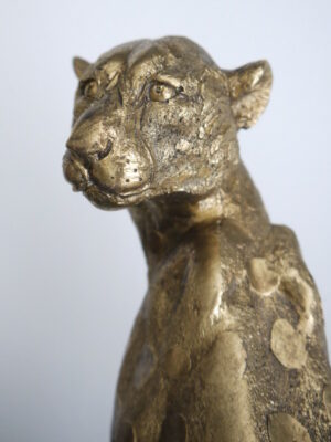Stor guld leopard prydnadsfigur. Besök Blickfång.se
