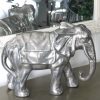 Prydnadsfigur stor silverfärgad elefant
