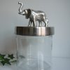 Glasburk lock i silver med elefant. Besök Blickfång.se