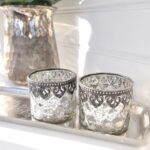 Ljuslykta silver shabby chic. Besök blickfång.se