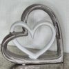 Dubbelt hjärta silver vitt. Besök Blickfång.se