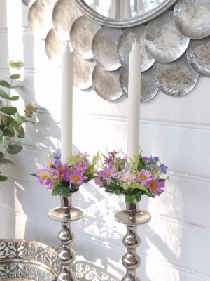 Ljusmanschett med blommor. Besök blickfång.se