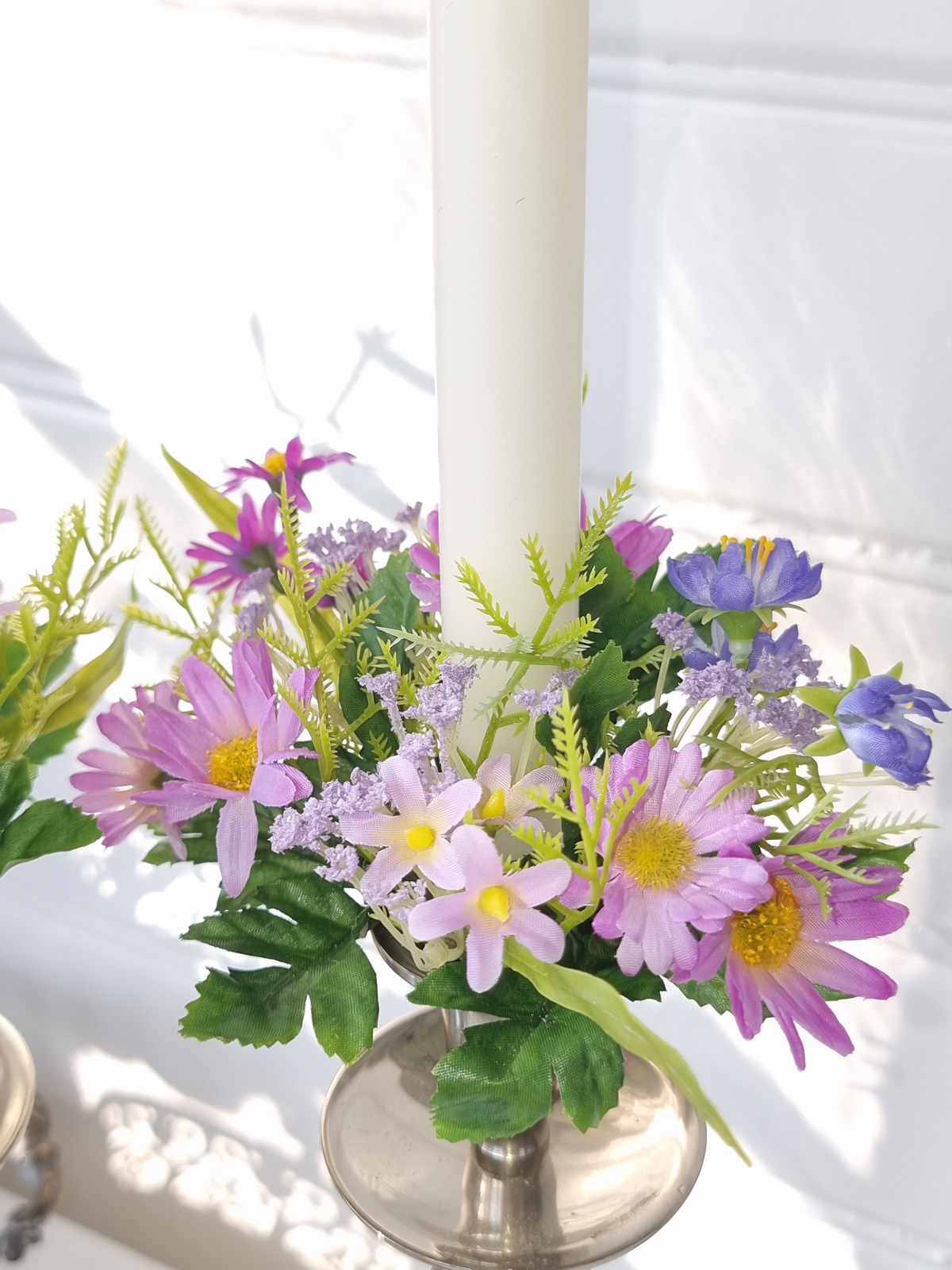 Ljusmanschett med blommor. Besök blickfång.se