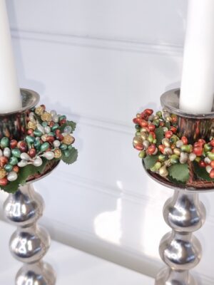 Stor ljusmanschett med pärlor. Besök blickfång.se