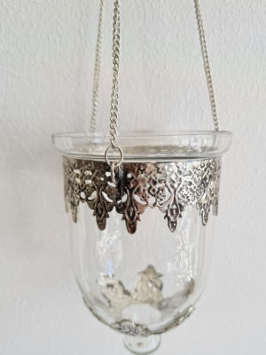 Ampel i glas och silver. Besök Blickfång.se