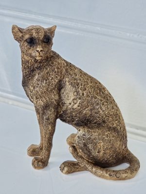 Panter djurfigur i guld. Besök Blickfång.se