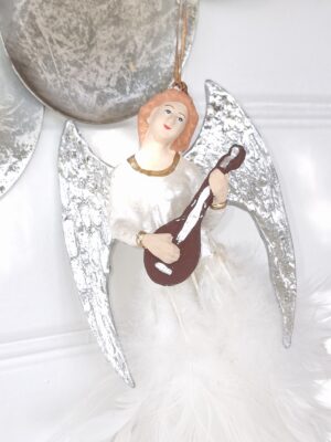 Ängel spelande instrument hängprydnad. Besök blickfång.se
