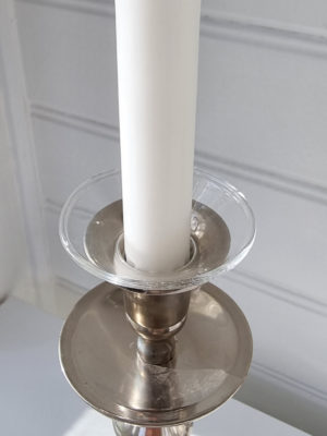 ljusmanschett i glas skålformad. Besök blickfång.se