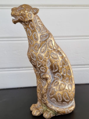 Panter dekorationsdjur i guld. Besök blickfång.se