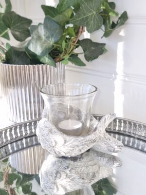 Änglavingar ljuslykta med glas. Besök Blickfång.se