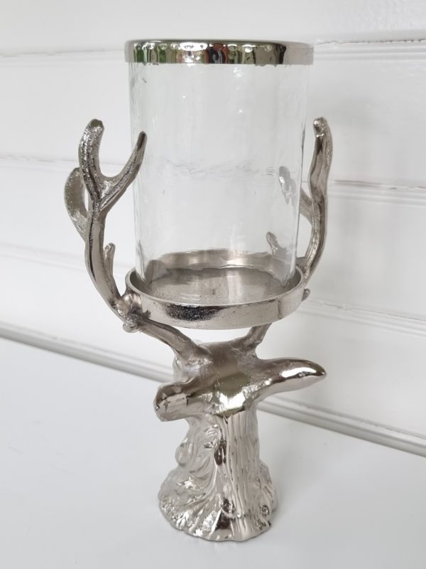 Hjort-ljusstake-i-silver-med-glascylinder-2