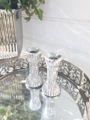 Ljusstake par i fattigmanssilver. Besök blickfång.se