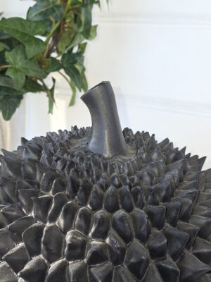 Durian stor svart frukt för dekoration. Besök blickfång.se