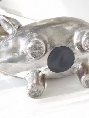 Spargris i silver dekoration. Besök blickfång.se