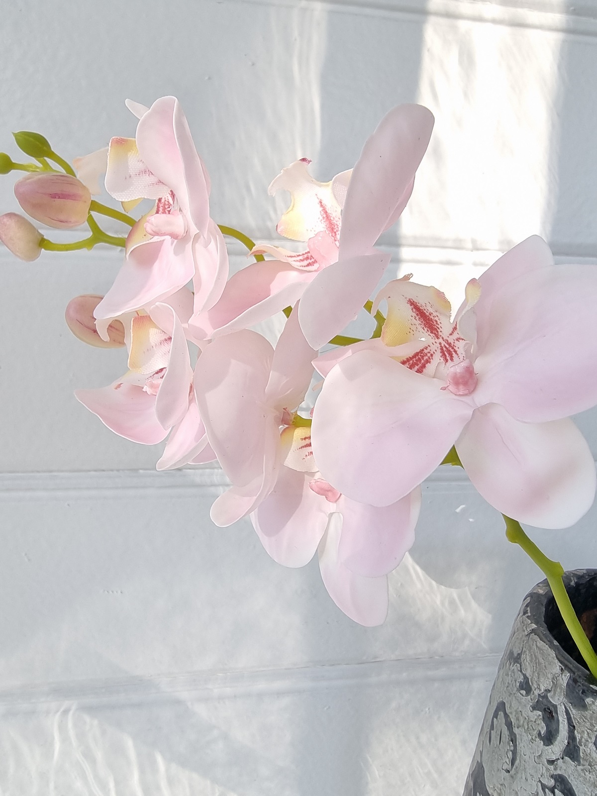 Konstgjord rosa orkidé blomma på stjälk. Besök Blickfång.se