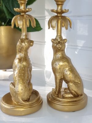 Ljusstakar i guld panter. Besök blickfång.se