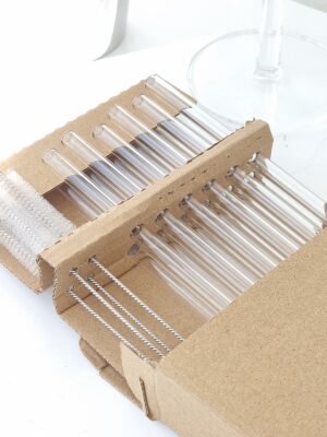 Sugrör i glas 19 cm 12 st. i förpackning. Besök Blickfång.se