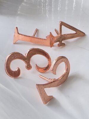 Adventsiffror i koppar sticks till ljus. Besök blickfång.se