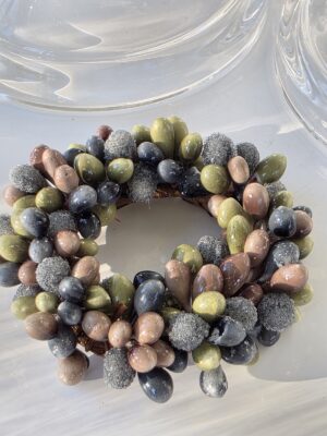 Ljusmanschett blå brun grön till kronljus. Besök blickfång.se