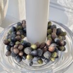 Ljusmanschett blå brun grön till kronljus. Besök blickfång.se