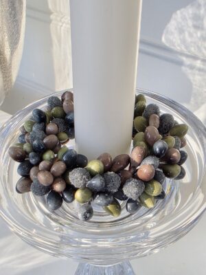 Ljusmanschett blå brun grön till kronljus. Besök blickfång.se