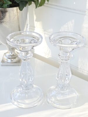 Ljusstake i glas par. Besök blickfång.se