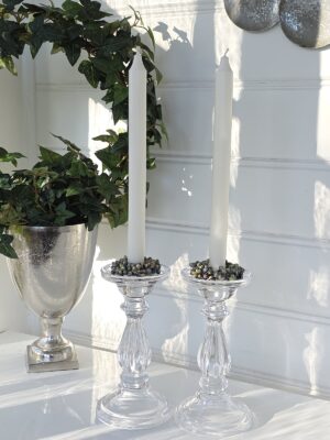 Ljusstake i glas par. Besök blickfång.se