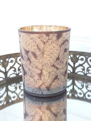 Brun guld ljuslykta. Besök blickfång.se